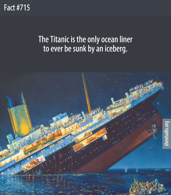 The Titanic is the only ocean liner to ever be sunk by an iceberg.