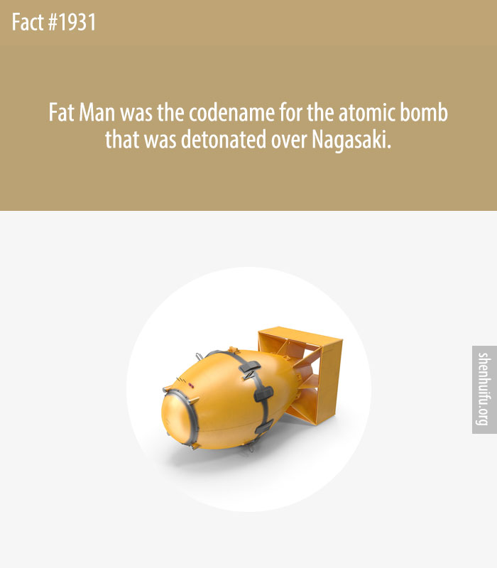 Fat Man was the codename for the atomic bomb that was detonated over Nagasaki.
