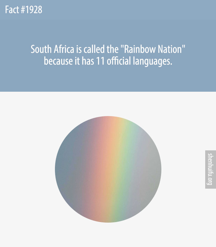 South Africa is called the 'Rainbow Nation' because it has 11 official languages.