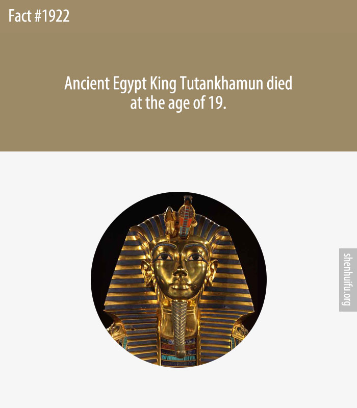 Ancient Egypt King Tutankhamun died at the age of 19.