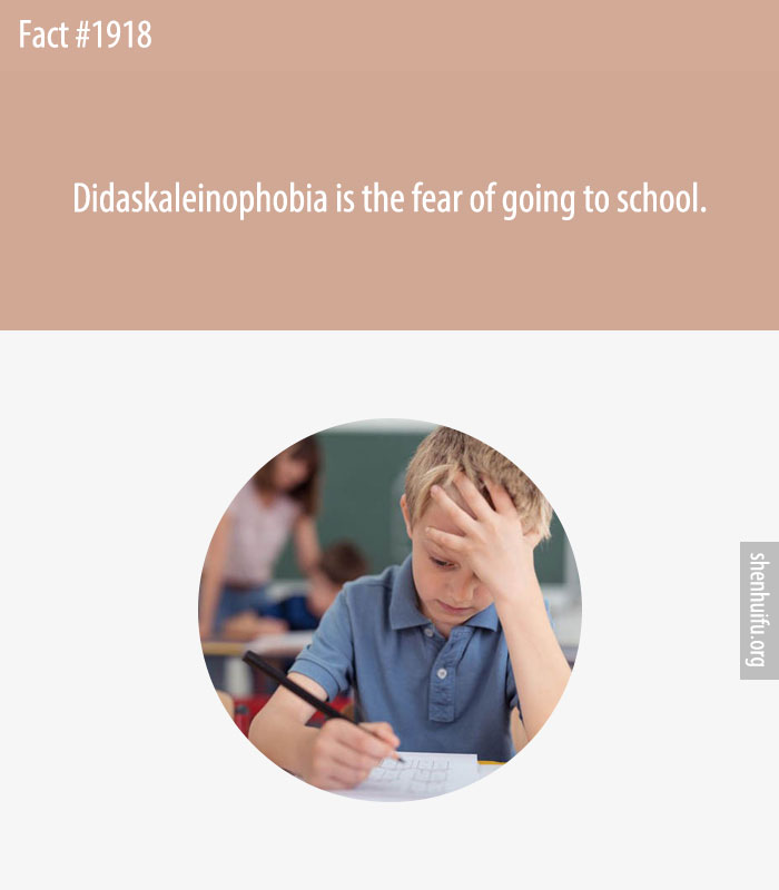 Didaskaleinophobia is the fear of going to school.