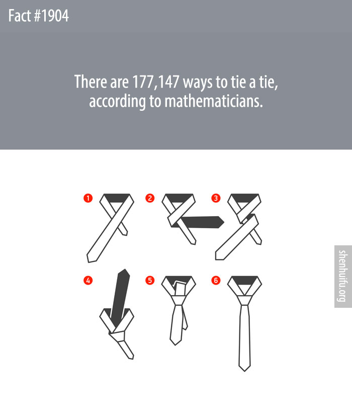 There are 177,147 ways to tie a tie, according to mathematicians.