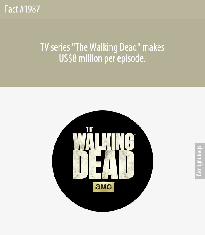 TV series 'The Walking Dead' makes US$8 million per episode.