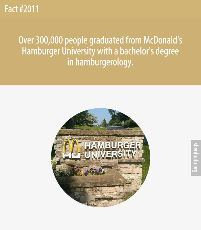 Over 300,000 people graduated from McDonald's Hamburger University with a bachelor's degree in hamburgerology.