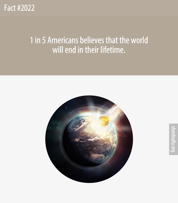 1 in 5 Americans believes that the world will end in their lifetime.