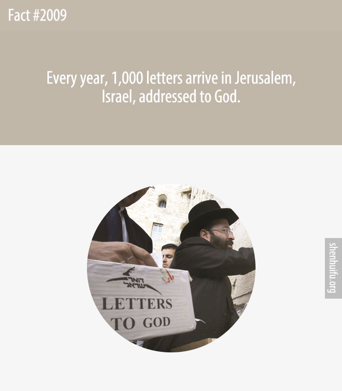 Every year, 1,000 letters arrive in Jerusalem, Israel, addressed to God.