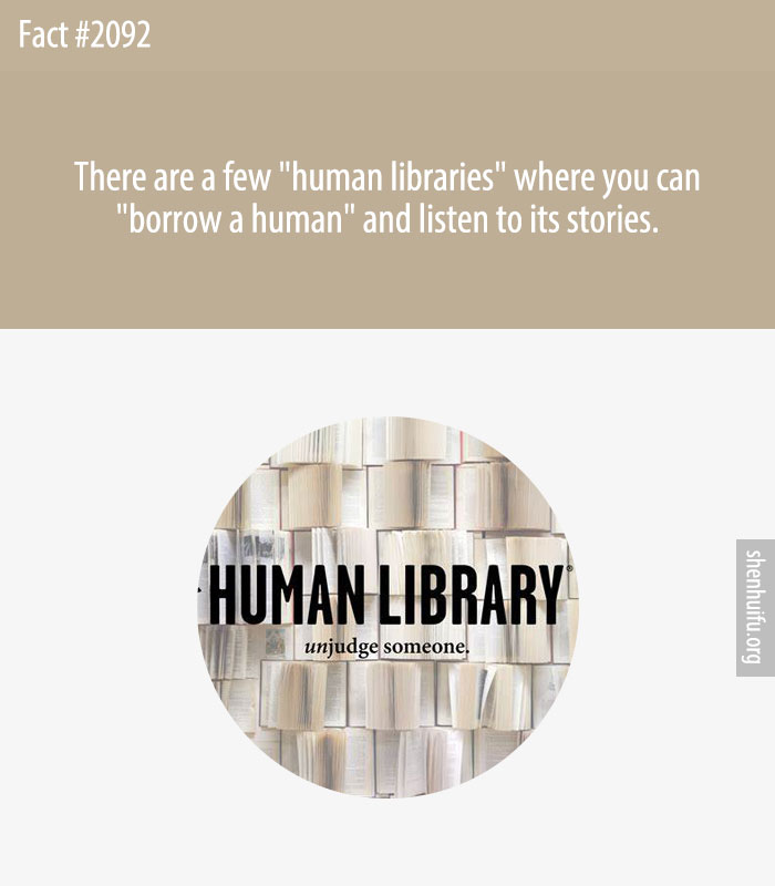 There are a few 'human libraries' where you can 'borrow a human' and listen to its stories.