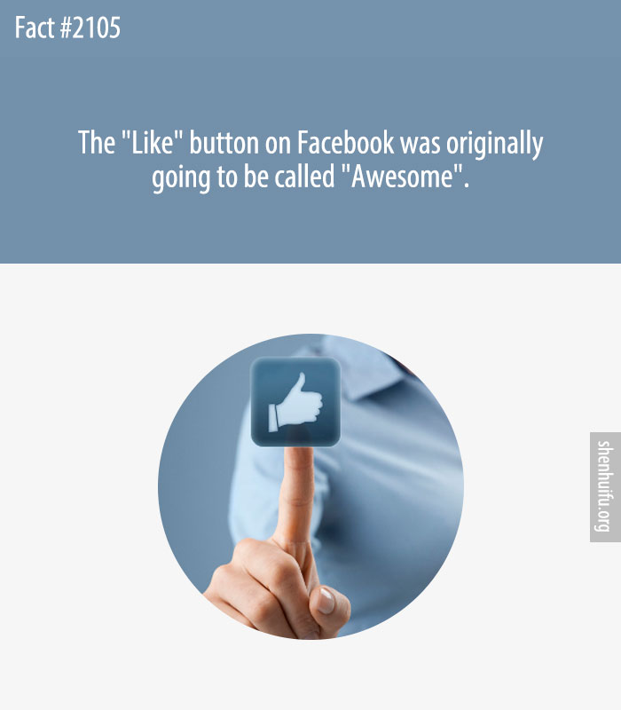 The 'Like' button on Facebook was originally going to be called 'Awesome'.